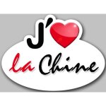 J'aime la chine - 15x11cm - sticker / autocollant