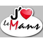 J'aime le mans (5x3. 7cm) - sticker / autocollant