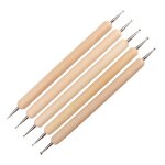 Jaune - 5 pices / ensemble l'indentation stylo nail art gaufrage stylos a bille en bois stylet outil ...
