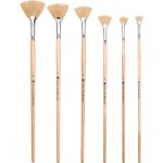 Jeu de 6 pinceaux d'artiste en poils de porc naturels, utiliss professionnellement pour l'huile, l'aquarelle ...