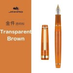 Jinhao - stylo plume 82 a garniture dore, baril en acrylique, plume fine pour l'criture, la calligraphie, ...