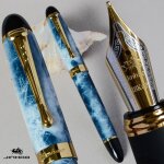 Jinhao - stylo plume iraurita x450, 18 kgp, 0. 7mm, plume large, entirement mtallique, vert fonc et ...