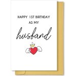 Joyeux 1er anniversaire en tant que carte de mari - carte de v?ux bday