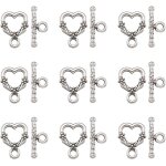 Jum - lot de 20 fermoirs a bascule en forme de c?ur en argent tibétain pour fabrication de bijoux Jum - lot de 20 fermoirs a bascule en forme de c?ur en argent tibétain pour fabrication de bijoux