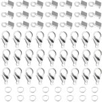 Jum - lot de 500 fermoirs mousquetons, anneaux ouverts pour la fabrication de bijoux - argenté Jum - lot de 500 fermoirs mousquetons, anneaux ouverts pour la fabrication de bijoux - argenté