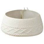 Jupe de sapin de no�l tricot�e facile a utiliser avec clips antid�rapants. id�ale pour les r�unions de ...