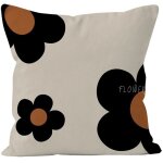 Juste de coussin a coutures gomtriques, taie d'oreiller design simple, noir et gris, canap et bureau, ...