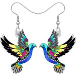 Kal - boucles d'oreilles pigeon en acrylique avec pendentifs bijoux oiseaux pour femme filles charms ...