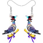 Kal - boucles d'oreilles pigeon hawaen acrylique pendentifs chapeau d'oiseau bijoux pour femmes filles ...