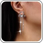 Kal - boucles d'oreilles a pompons en cristal argent pav