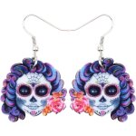 Kal - boucles d'oreilles tte de mort halloween charms acrylique sugar skulls bijoux cadeaux pour femme ...