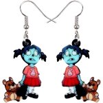 Kal - boucles d'oreilles tte de mort halloween charms acrylique sugar skulls bijoux cadeaux pour femme ...