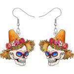 Kal - boucles d'oreilles tte de mort halloween charms acrylique sugar skulls bijoux cadeaux pour femme ...