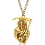 Kal - collier pendentif tte de mort halloween pour femme hommes cadeaux de fte
