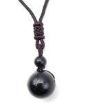Kal - pendentif ?il c�leste en obsidienne arc - en - ciel ¿ pierre naturelle de protection corde tress�e ...