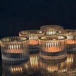Kalanka - lot de 12 photophores en verre transparent 4, 5 cm x 3, 5 cm pour bougies chauffe - plat en ...