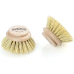 Kalanka - lot de 2 brosses a vaisselle de rechange en bois beige 4 x 4 x 4 cm