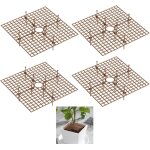 Kalanka - lot de 4 cache - pots de fleurs de 30 cm avec dcoupe centrale pour plantes (marron)