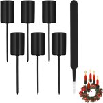 Kalanka - lot de 6 bougeoirs noirs - 2, 5 x 11 cm - couronne de l'avent - bougeoirs avec capuchon et ...