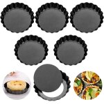 Kalanka - lot de 6 moules a tarte, moules a pâtisserie avec fond relevable Ø 10 cm Kalanka - lot de 6 moules a tarte, moules a pâtisserie avec fond relevable Ø 10 cm