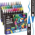 Kalanka - feutre acrylique peinture stylo 36 couleurs marqueur peinture acrylique pointe fine & pinceau ...