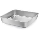 Kalanka - moule a gâteau carré en acier inoxydable pur brownie - 23, 5 x 23, 5 x 5 cm - idéal pour les ... Kalanka - moule a gâteau carré en acier inoxydable pur brownie - 23, 5 x 23, 5 x 5 cm - idéal pour les ...