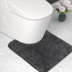 Kalanka - tapis de bain en microfibre super absorbant de 2 cm, en forme de u, gris fonc�, 50 x 50 cm