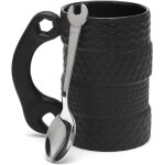 Kalanka - tasse de pneu de grande capacit 450 ml en cramique avec cuillre, tasse de pneu 3d grande ...