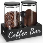 Kgabery - lot de 2 botes a caf hermtiques de 1 kg de grains, 1, 48 l, avec couvercle, pelles, cadre ...