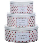 Kgabery - lot de 3 botes a biscuits en mtal - etoiles