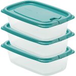 Kgabery - lot de 3 botes rectangulaires en plastique avec couvercles 830 ml pour la prparation des ...
