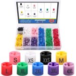 Kgabery - lot de 420 marqueurs colors de tailles xxs a 4xl - 9 couleurs - assortiment de pinces a taille ...