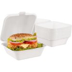 Kgabery - lot de 50 botes jetables pour hamburgers - 15, 2 cm - en fibre de canne a sucre - respectueux ...