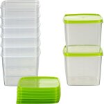 Kgabery - lot de 8 botes alimentaires botes de conglation 0, 75 l carres qualit autrichienne (vertes, ...