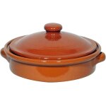 Kgabery - plat rond en terre cuite naturelle avec couvercle 20 cm Kgabery - plat rond en terre cuite naturelle avec couvercle 20 cm