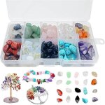 Kit de 10 perles de pierres semi - pr�cieuses color�es avec trous, perles de pierres naturelles en vrac ...