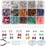 Kit de fabrication de bijoux - diy - perles de gravier naturel - 5 - 7 mm - mixte - a partir de 6 ans ...