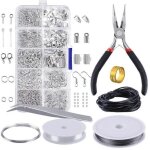 Kits de fabrication de bijoux fermoir mousqueton anneaux ouverts fin sertissage perles coffret bracelet ... Kits de fabrication de bijoux fermoir mousqueton anneaux ouverts fin sertissage perles coffret bracelet ...