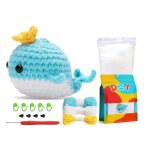 Kit de bricolage baleine au crochet avec aiguilles a tricoter poupée en peluche facile (bleu) Kit de bricolage baleine au crochet avec aiguilles a tricoter poupée en peluche facile (bleu)