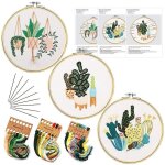 Kit de broderie - kits de broderie 3 pi�ces pour d�butants avec motif estamp�, fil a broder + estamp� ...