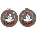 Kit de broderie de no�l diy - motif bonhomme de neige pour d�butants - cadeau de d�coration int�rieure ...