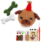 Kit de crochet bricolage chien crochet kit avec tricot fil aiguilles peluche poupe facile