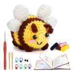 Kit de crochet bricolage petite abeille crochet kit avec tricot fil aiguilles peluche poup�e facile