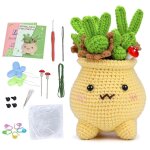 Kit de crochet bricolage plante en pot crochet kit avec tricot fil aiguilles peluche poup�e facile