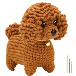 Kit de crochet bricolage teddy chien crochet kit avec tricot fil aiguilles poup�e en peluche facile pour ...