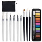 Kit doutils polyvalents pour peintures a laquarelle solides avec 10 pinceaux plats et fins