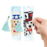 Kit de marque de livre d'art en cuir avec glands, biscuits coll�s, diamant, bricolage, lecture, lecture ...