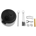 Kit de nettoyage pour a�rographe 14 en 1 set de nettoyant avec pot en verre, support en acier inoxydable, ...