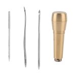 Kit d'outils a l'aiguille a coudre a la main poinçon en cuir avec poignée en laiton pour la réparation ... Kit d'outils a l'aiguille a coudre a la main poinçon en cuir avec poignée en laiton pour la réparation ...