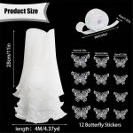 Kit de papier d'emballage fleur blanche perle dentelle maille pour bouquets